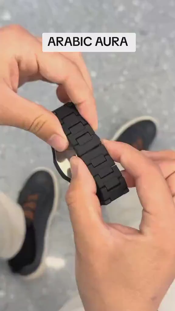 Black Arabic Aura Carbon Fiber Watch for Men